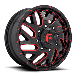 triton dually front D656 glass black with candy red